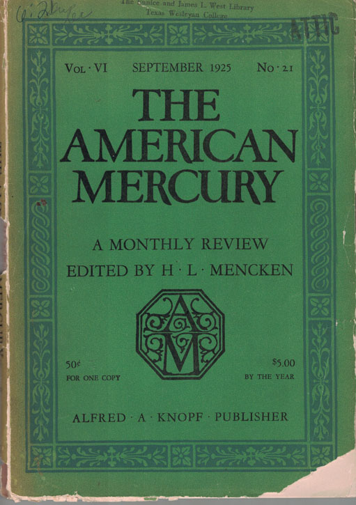 Copertina di The American Mercury - volume VI